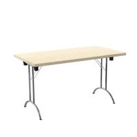 One Union Rectangular Folding Table (FSC) 1400 X 700 Maple/Silver