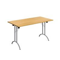 One Union Rectangular Folding Table (FSC) 1400 X 700 Nova Oak/Silver