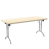 One Union Rectangular Folding Table (FSC) 1600 X 700 Maple/Silver