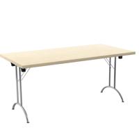 One Union Rectangular Folding Table (FSC) 1600 X 800 Maple/Chrome