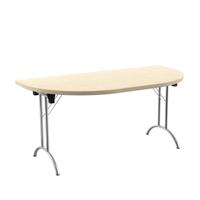 One Union D-End Folding Table (FSC) 1600 X 800 Maple/Chrome