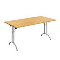 One Union Rectangular Folding Table 1600 X 800 Nova Oak/Silver
