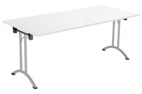 One Union Rectangular Folding Table  1600 X 800 White/Silver