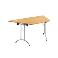 One Union Trapezoidal Folding Table 1600 X 800 Nova Oak/Chrome