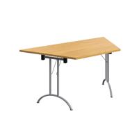 One Union Trapezoidal Folding Table 1600 X 800 Nova Oak/Silver