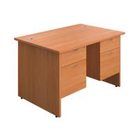 Panel Rectangular Desk + 2 X 2 Drawer Fixed Pedestal Bundle 1200X800 Beech/Beech