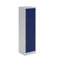 Lower Height Locker 1370 X 300 X 300 2 Door Light Grey/Oxford Blue
