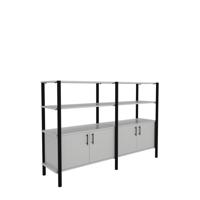 Pose Wooden Storage 1800W X 460D X 1200H White/Black
