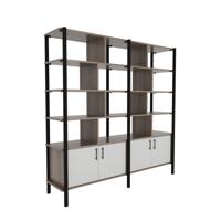 Pose Wooden Storage 1800W X 460D X 1800H Grey Oak/Black