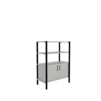 Pose Wooden Storage 900W X 460D X 1200H White/Black