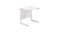 Single Upright Rectangular Desk: 600mm Deep (FSC) 800 X 600 White/White