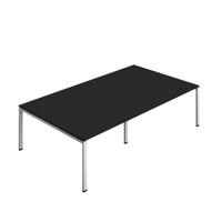 Synergy Meeting Table (FSC) : Goal Post Leg : 2800 1600 Black/Silver