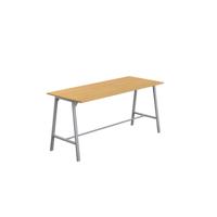 Titan High Maker Rectangular Table  1200 X 1000 Silver/Sorano Oak