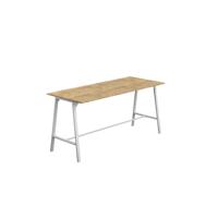 Titan High Maker Rectangular Table  1200 X 1000 White/Natural Nebraska Oak