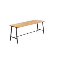 Titan High Maker Rectangular Table  1500 X 1000 Black/Ellmau Beech