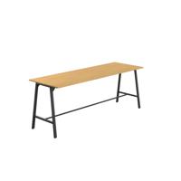 Titan High Maker Rectangular Table  1500 X 1000 Black/Sorano Oak