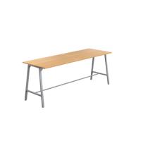Titan High Maker Rectangular Table  1500 X 1000 Silver/Ellmau Beech