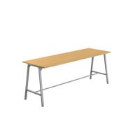 Titan High Maker Rectangular Table  1500 X 1000 Silver/Sorano Oak