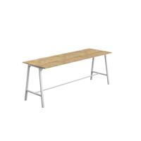 Titan High Maker Rectangular Table  1500 X 1000 White/Natural Nebraska Oak