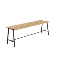 Titan High Maker Rectangular Table  1800 X 1000 Black/Natural Nebraska Oak