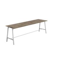 Titan High Maker Rectangular Table  1800 X 1000 White/Grey Nebraska Oak
