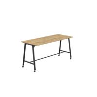 Titan Mobile High Maker Rectangular Table  1200 X 1000 Black/Natural Nebraska Oak