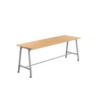 Titan Mobile High Maker Rectangular Table  1500 X 1000 Silver/Ellmau Beech