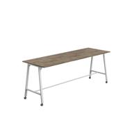 Titan Mobile High Maker Rectangular Table  1500 X 1000 White/Grey Nebraska Oak