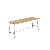 Titan Mobile High Maker Rectangular Table  1500 X 1000 White/Natural Nebraska Oak