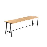 Titan Mobile High Maker Rectangular Table  1800 X 1000 Black/Ellmau Beech