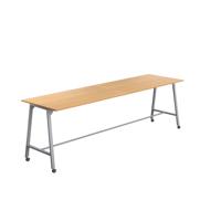 Titan Mobile High Maker Rectangular Table  1800 X 1000 Silver/Ellmau Beech