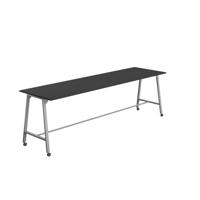 Titan Mobile High Maker Rectangular Table  1800 X 1000 Silver/Black