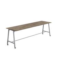 Titan Mobile High Maker Rectangular Table  1800 X 1000 Silver/Grey Nebraska Oak