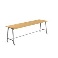 Titan Mobile High Maker Rectangular Table  1800 X 1000 Silver/Sorano Oak