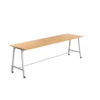 Titan Mobile High Maker Rectangular Table  1800 X 1000 White/Ellmau Beech
