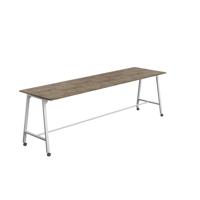 Titan Mobile High Maker Rectangular Table  1800 X 1000 White/Grey Nebraska Oak