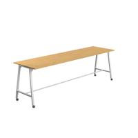 Titan Mobile High Maker Rectangular Table  1800 X 1000 White/Sorano Oak