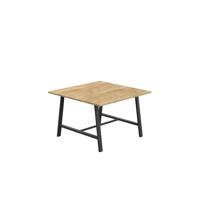 Titan Low Maker Rectangular Table  1200 X 1000 Black/Natural Nebraska Oak