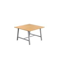 Titan Low Maker Rectangular Table  1200 X 1000 Silver/Ellmau Beech
