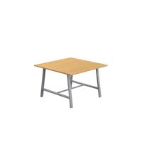 Titan Low Maker Rectangular Table  1200 X 1000 Silver/Sorano Oak