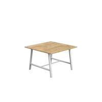 Titan Low Maker Rectangular Table  1200 X 1000 White/Natural Nebraska Oak