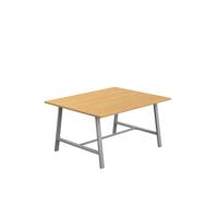 Titan Low Maker Rectangular Table  1500 X 1000 Silver/Sorano Oak