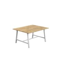 Titan Low Maker Rectangular Table  1500 X 1000 White/Natural Nebraska Oak