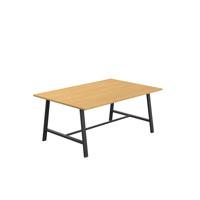 Titan Low Maker Rectangular Table  1800 X 1000 Black/Sorano Oak