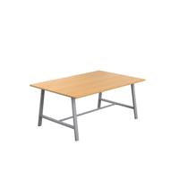 Titan Low Maker Rectangular Table  1800 X 1000 Silver/Ellmau Beech