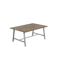 Titan Low Maker Rectangular Table  1800 X 1000 Silver/Grey Nebraska Oak