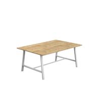 Titan Low Maker Rectangular Table  1800 X 1000 White/Natural Nebraska Oak