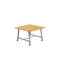 Titan Mobile Low Maker Rectangular Table  1200 X 1000 Silver/Sorano Oak