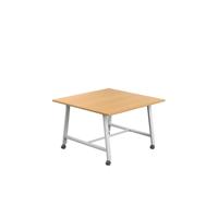 Titan Mobile Low Maker Rectangular Table  1200 X 1000 White/Ellmau Beech