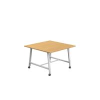 Titan Mobile Low Maker Rectangular Table  1200 X 1000 White/Sorano Oak